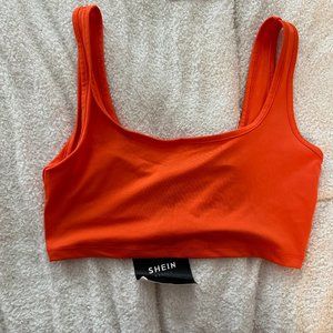 Shein Neon Orange Cropped top with tags